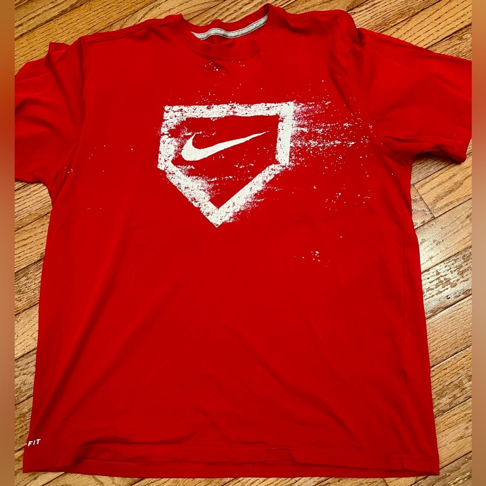 Nike Red Short Sleeve Tee with White Logo